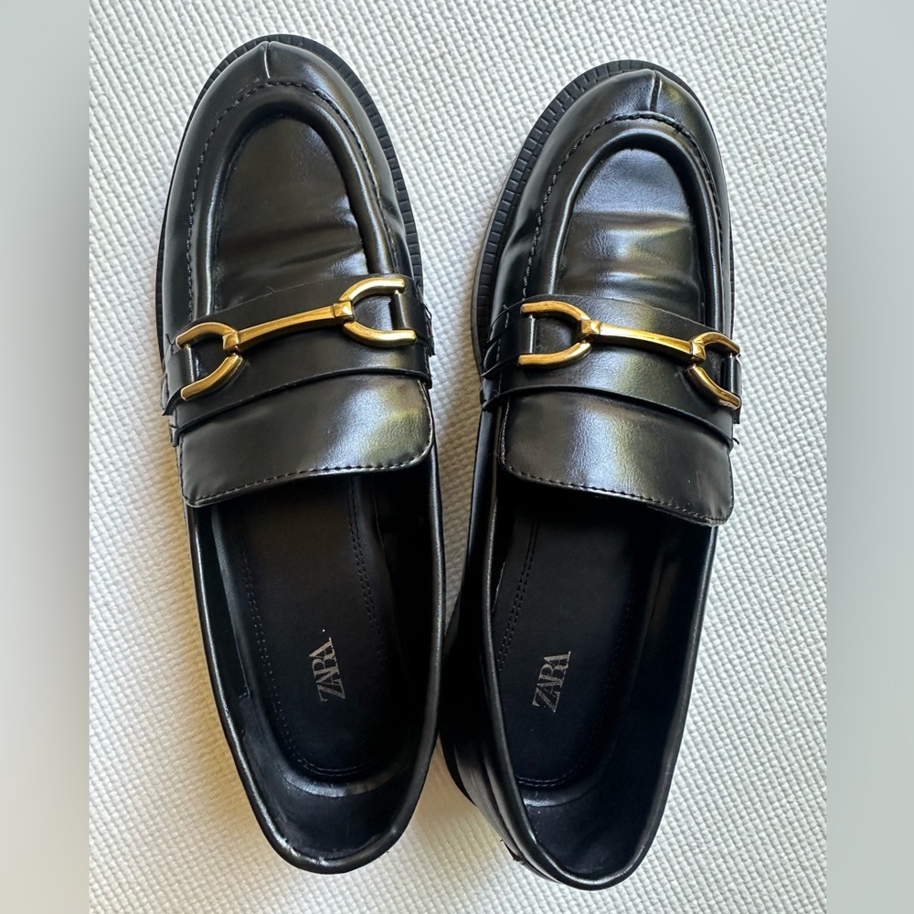Zara horse bit loafers